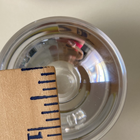 MCM 2 Solid Glass Candlestick Holders Round Clear Glass Numbered Candle Holders - Picture 10 of 12